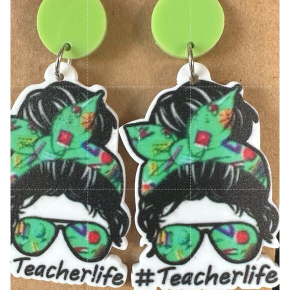 Earrings Fun Teacher Earrings  Teacher Life - Picture 2 of 2